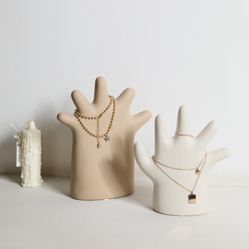 Modern Ceramic Hand Jewelry Holder Ring Display Stand Decor