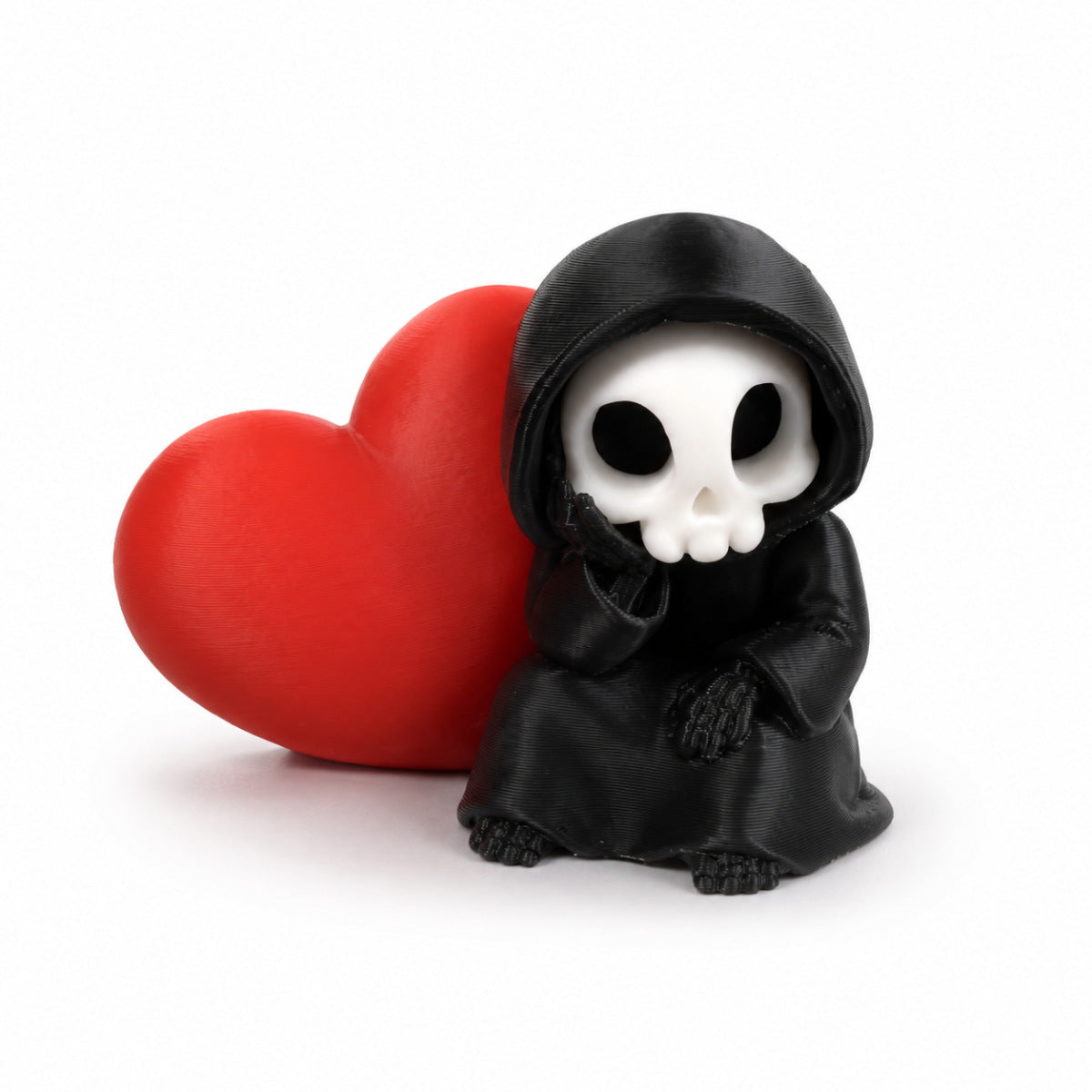 3D Printed Skull Heart Decor Keychain Plastic Gift Accessory
