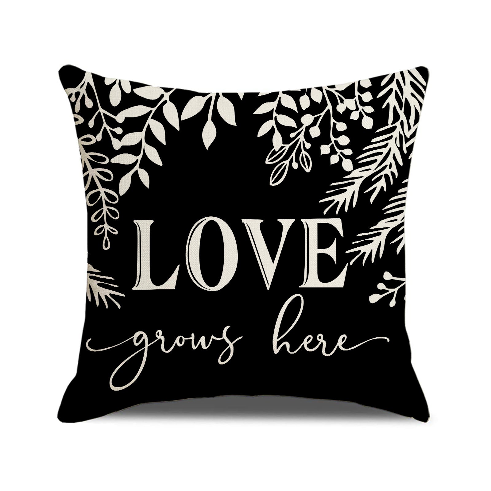 Valentine Pillow Covers Linen Love Print Decorative