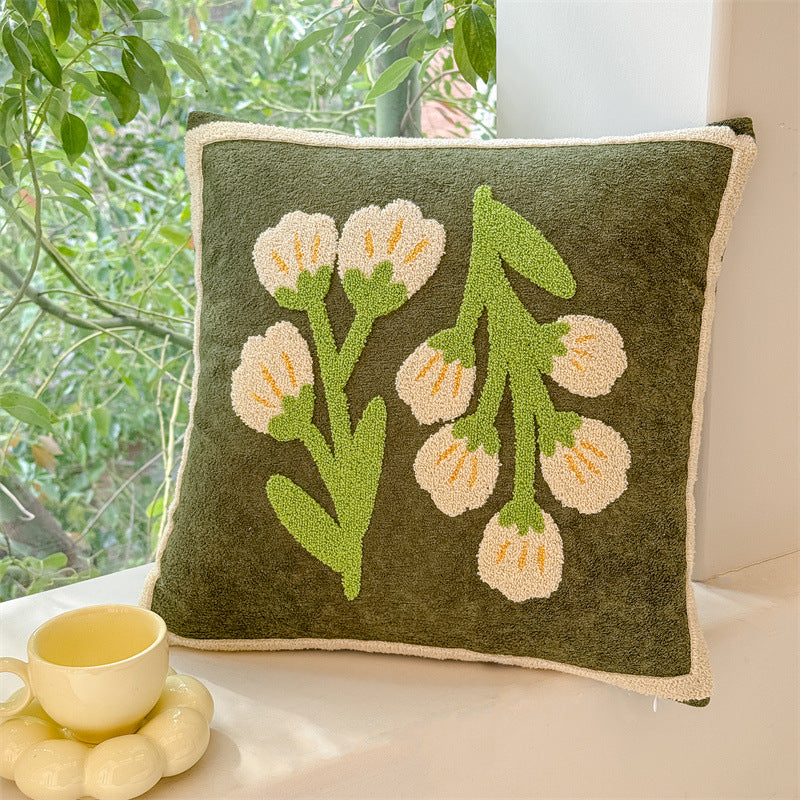 Valentine’s Day Tufted Floral Pillow Cover Nordic Decor