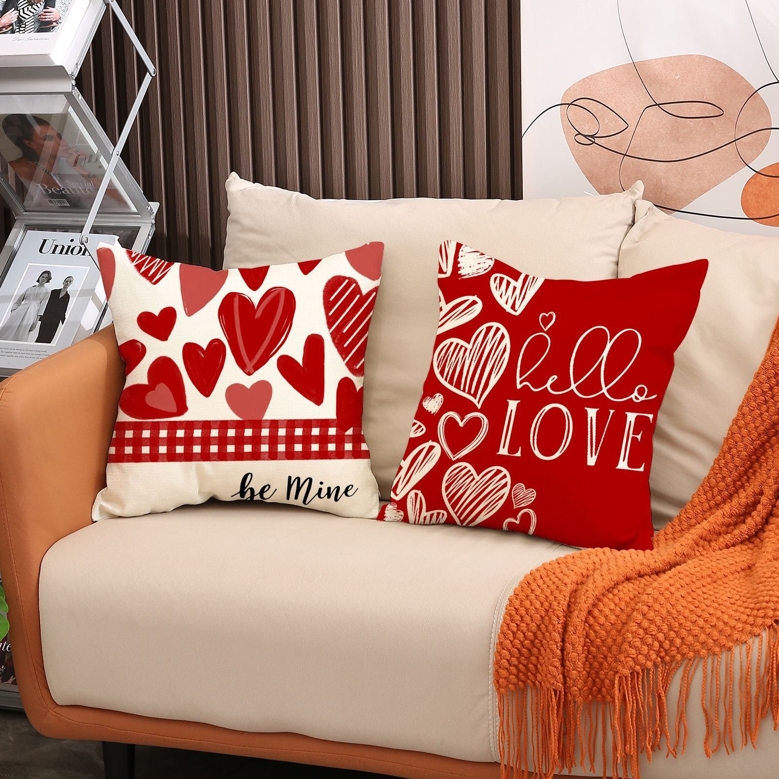 Valentine Red Heart Throw Pillow Covers for Cozy Home Décor