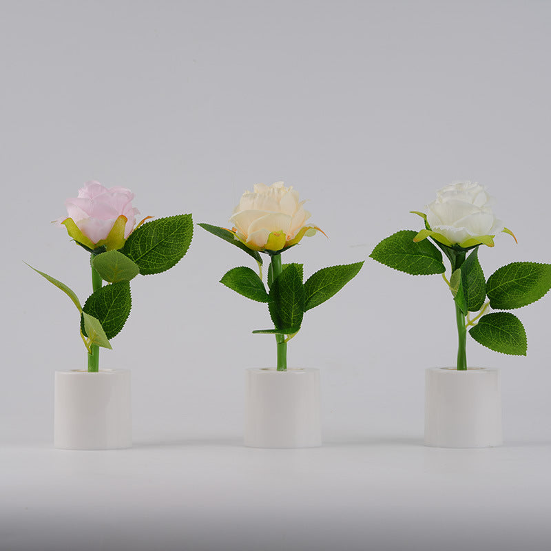 Mini LED Rose Night Light Bedroom Tabletop Decor