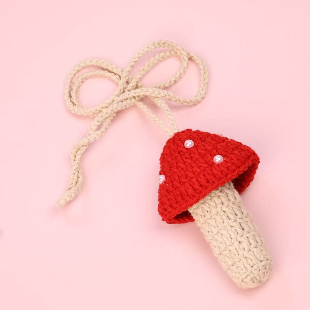 Handmade Crochet Mushroom Chick Mini Bag Novelty Gift
