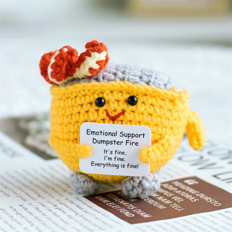 Crochet Mini Fire Extinguisher Plush Toy for Desk & Gifts
