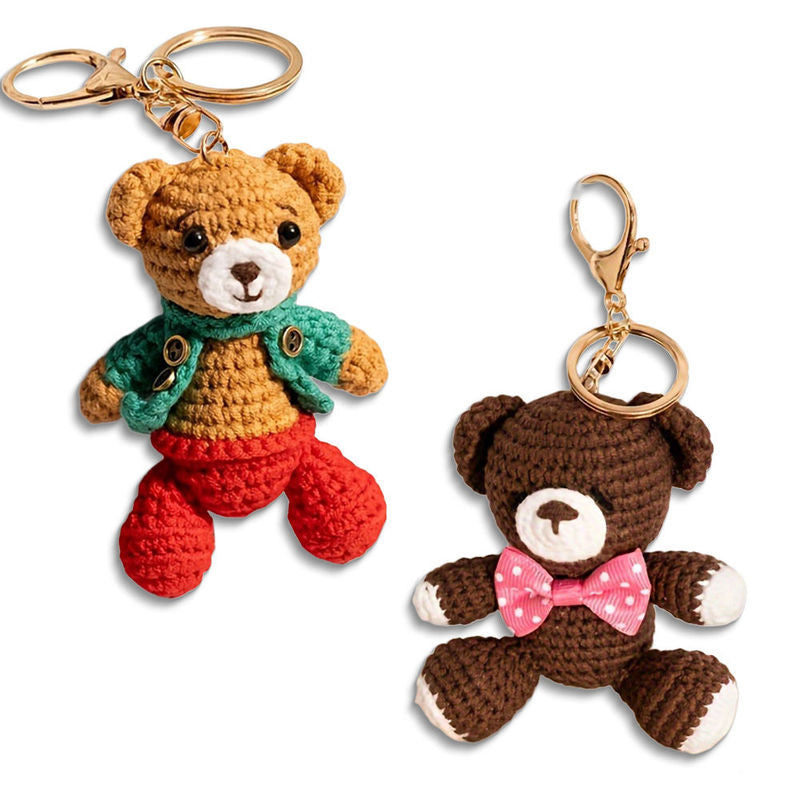 Crochet Animal Keychain Cute Handmade Plush Bag Charm