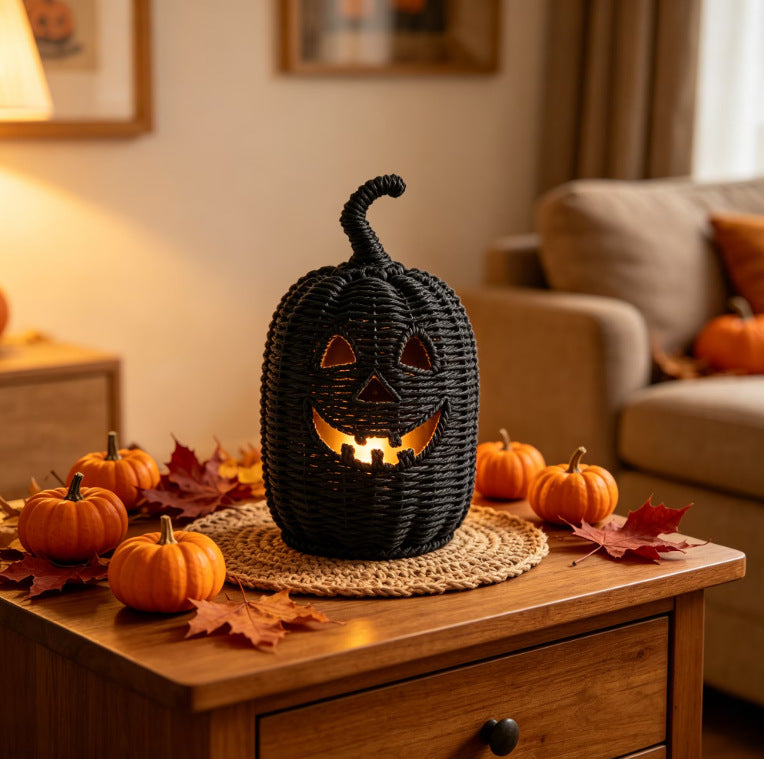 Halloween Resin Pumpkin Lantern Tabletop Decor