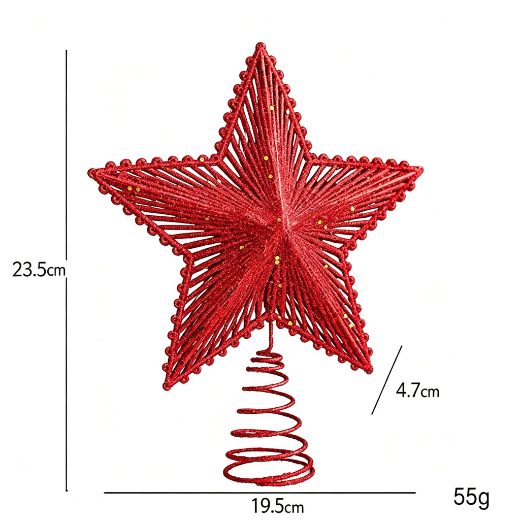 Metal Glitter Star Christmas Tree Topper Decoration