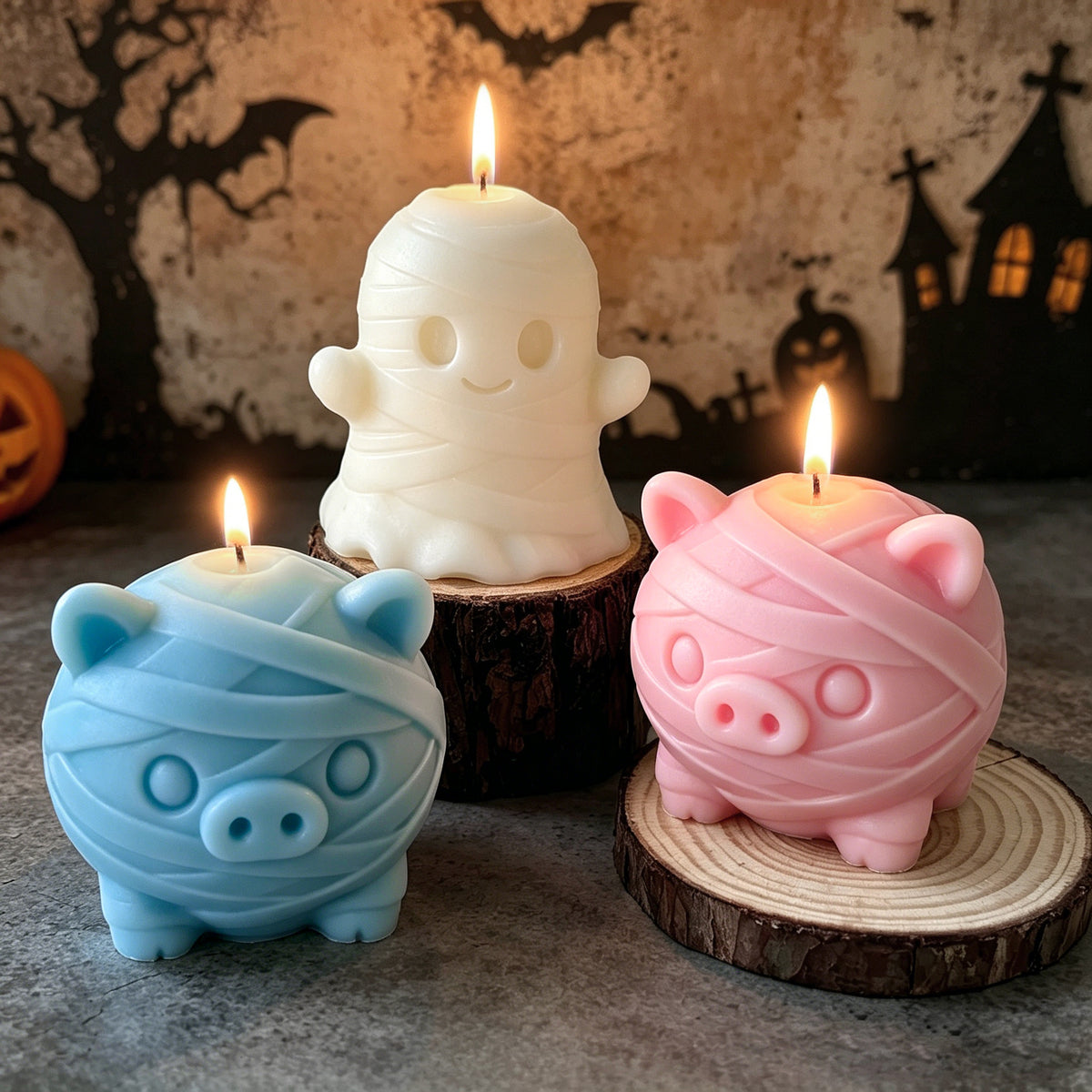 Halloween Ghost Cute Animal Candle Seasonal Home Decor Gift