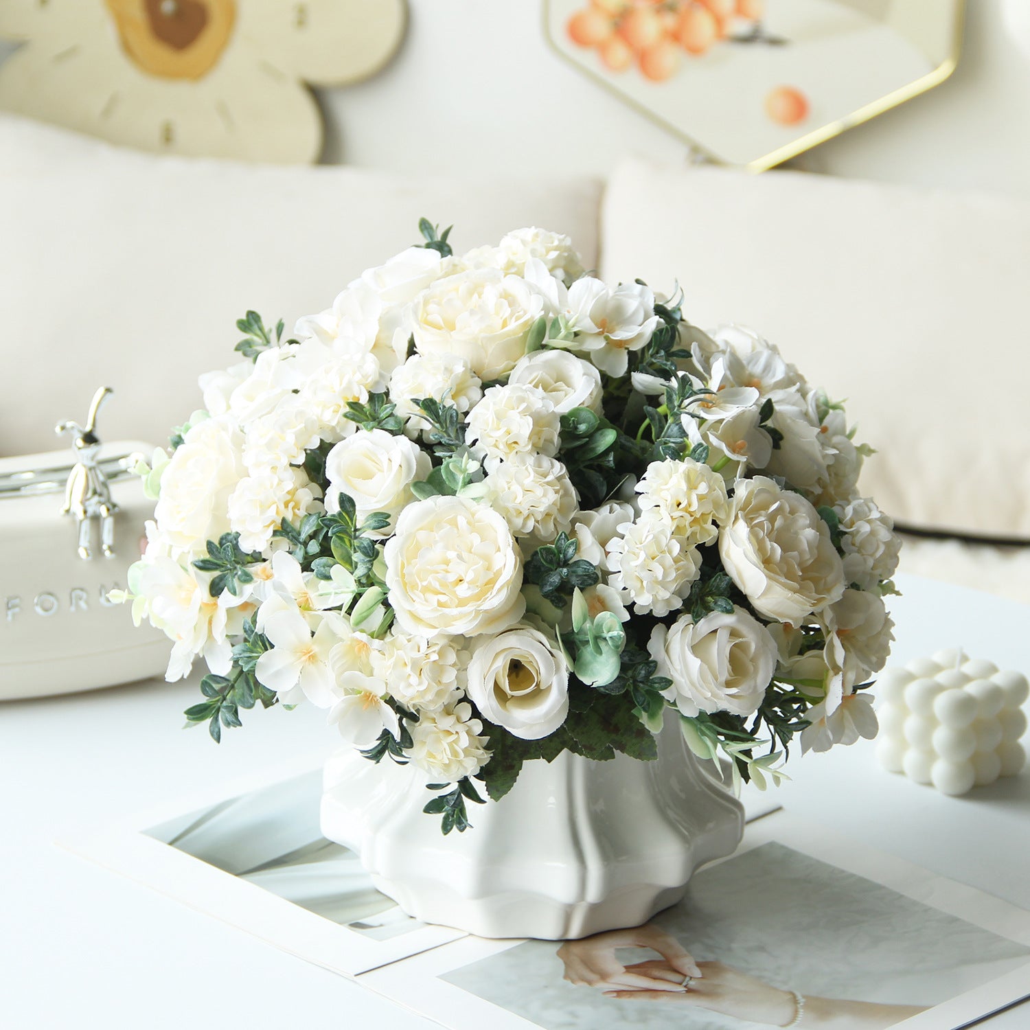 Valentine Faux Rose Hydrangea Peony Bouquet Home Decor