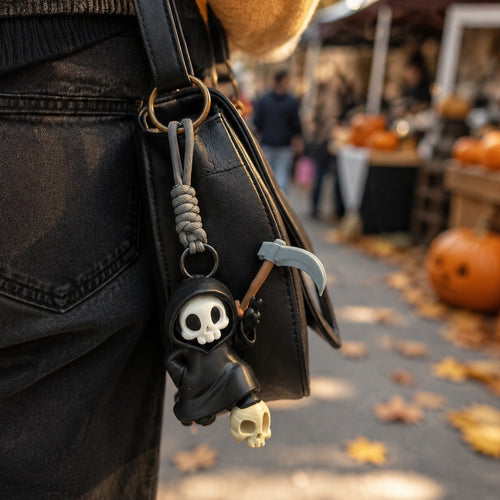 3D Printed Halloween Grim Reaper Decoration Keychain