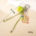 Acrylic Sports Ball Initial Keychain Bag Charm