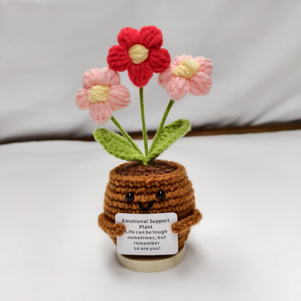 Valentine’s Day Crochet Flower Pot Cute Knitted Gift Decor