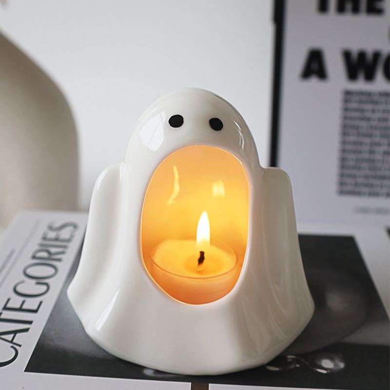 Ghost Candle Holder Halloween Decor for Tabletop Display