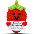 Crochet Positive Strawberry Plush Inspirational Gift Stress Toy