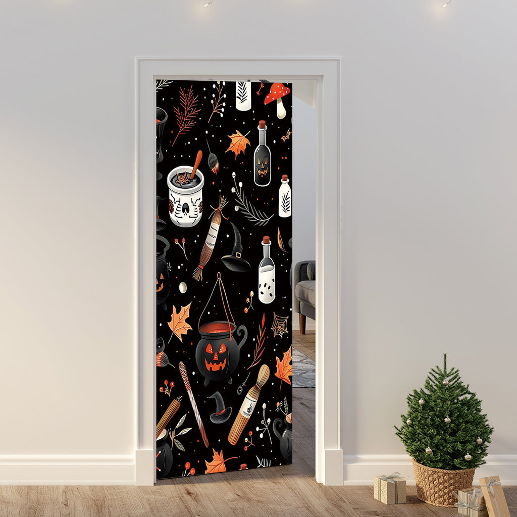 Halloween Door Cover Polyester Seasonal Party Decoration