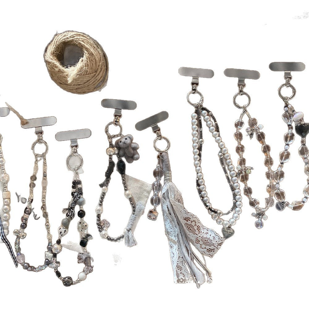 Beaded Phone Charm Strap Pearl Chain Bag Accessory