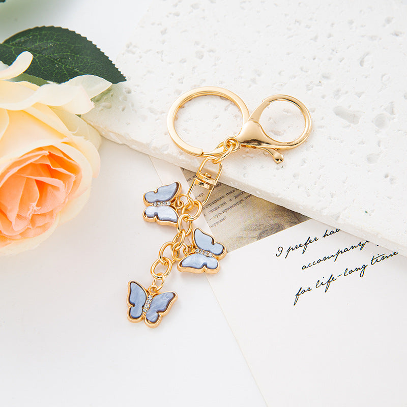 Butterfly Keychain Set Crystal Bag Charm Accessory