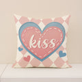 Love Forever Pink and Blue Heart Valentine Pillow Covers Set