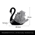Black Swan Couple Decor Set Romantic Home Sculpture Gift