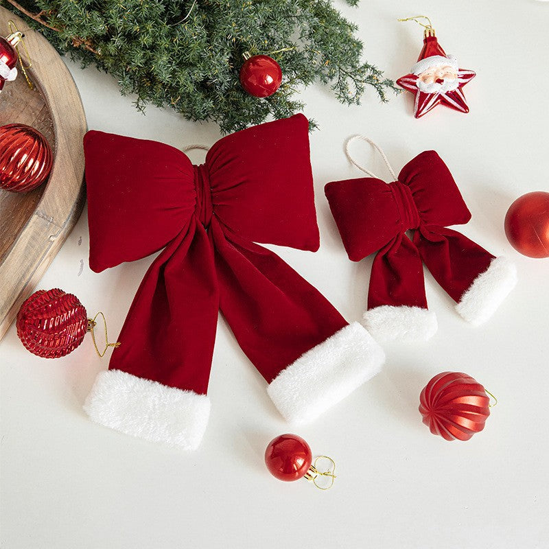 Christmas Bow Ornaments Fabric Holiday Tree Decorations