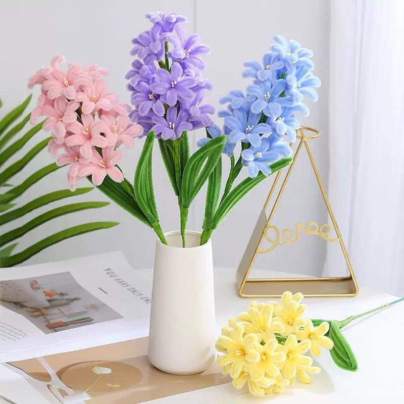 Handmade Hyacinth Flower Stem Faux Floral Decor