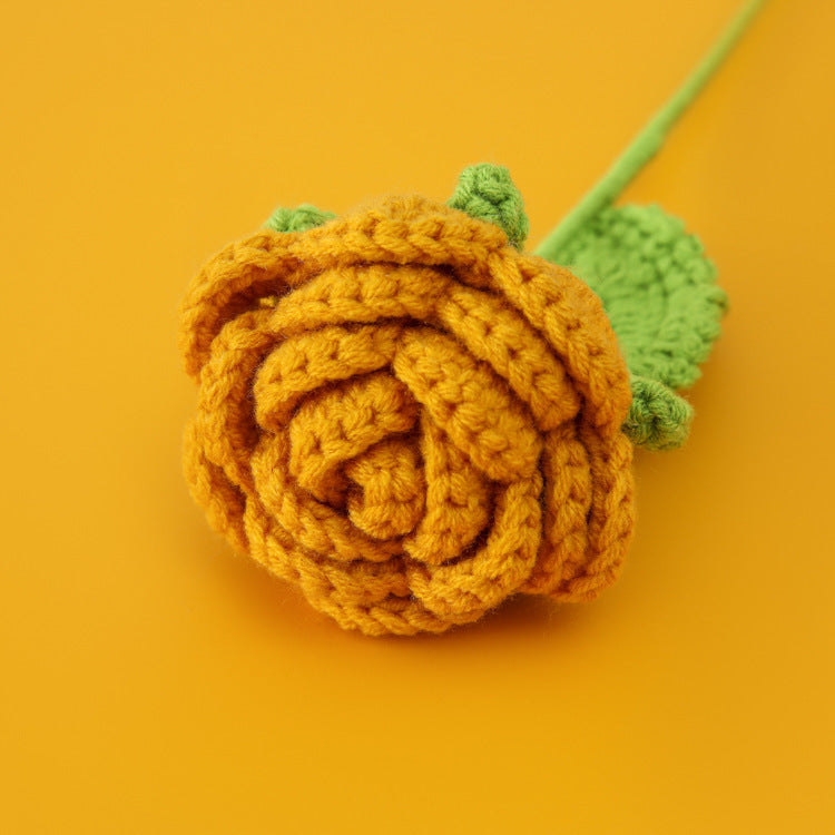 Valentine Crochet Rose Artificial Flower for Home Decor