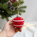 Handmade Crochet Christmas Ornament Smiley Face with Legs