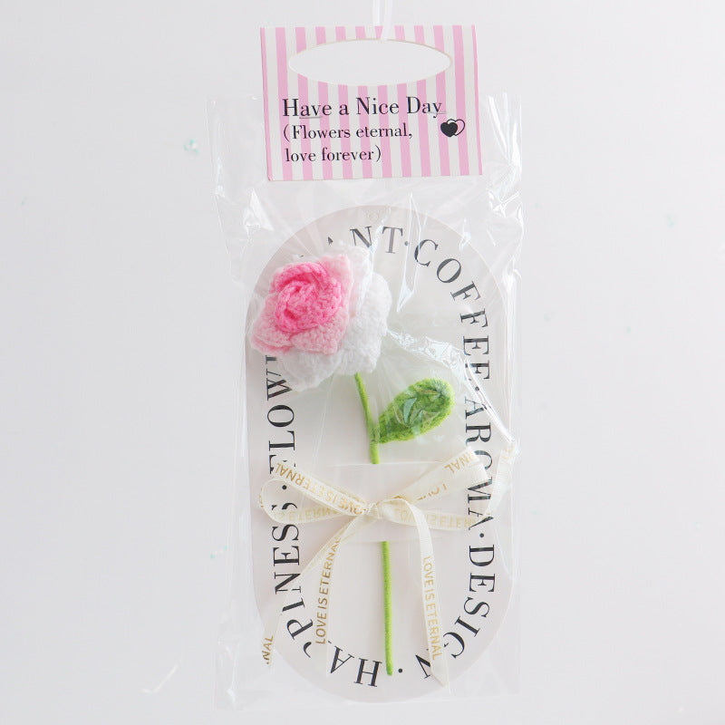 Handmade Pointed Rose Crochet Flower Decorative Gift