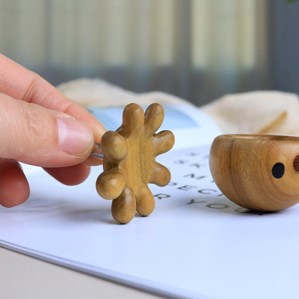 Wooden Octopus Figurine Magnetic Desk Decor Gift