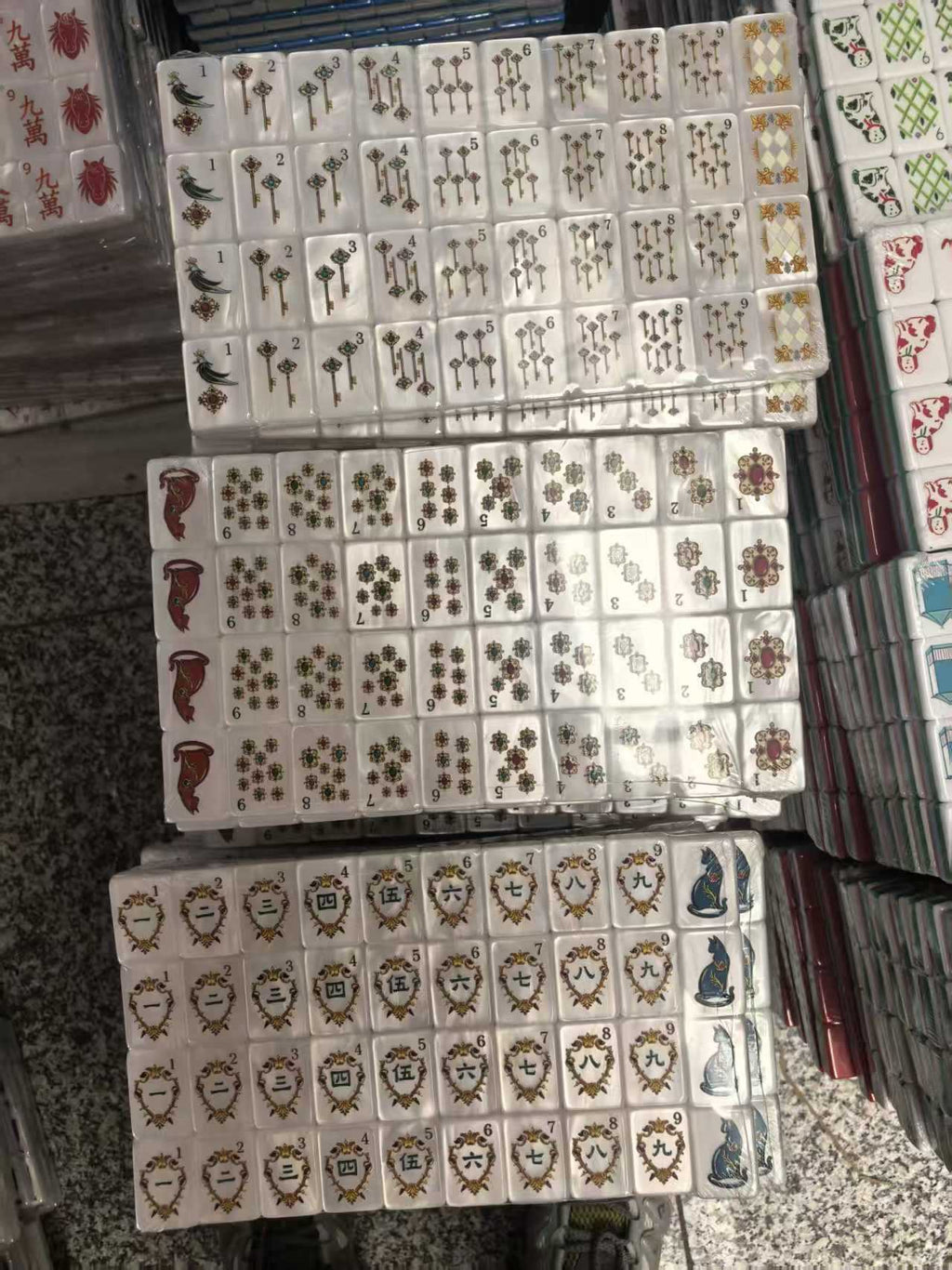 Elegant Pearl Acrylic Mahjong Tiles Set Classic Table Game