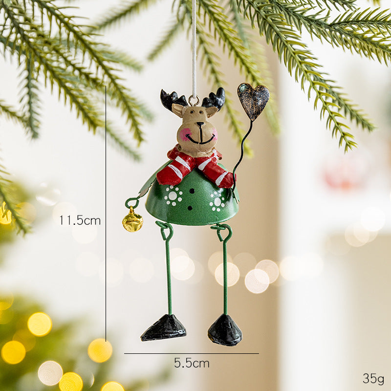 Christmas Santa Snowman Reindeer Hanging Ornaments Metal Decor