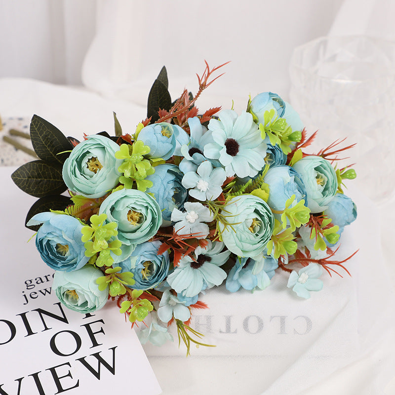 Valentine’s Day Rosebud Camellia Faux Floral Bouquet