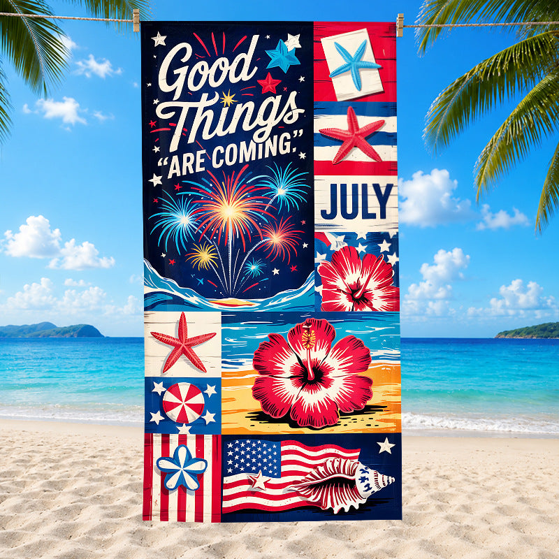 4th of July Patriotic Beach Towel Collection USA Flag Prints