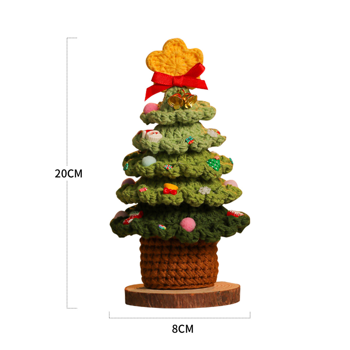 Handmade Crochet Christmas Tree Doll Holiday Tabletop Decor