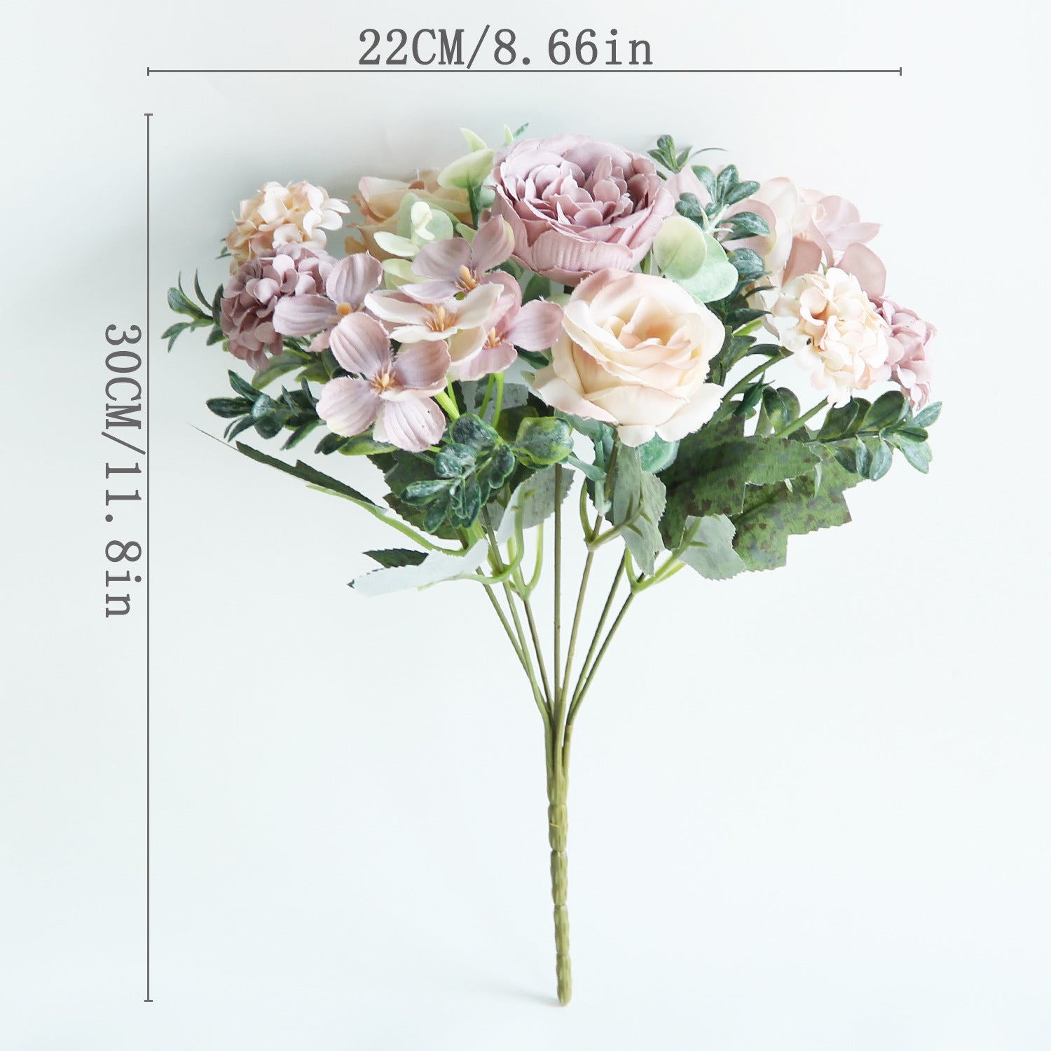 Artificial Rose Peony Bouquet Silk Flower Arrangement Decor