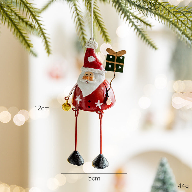 Christmas Santa Snowman Reindeer Hanging Ornaments Metal Decor