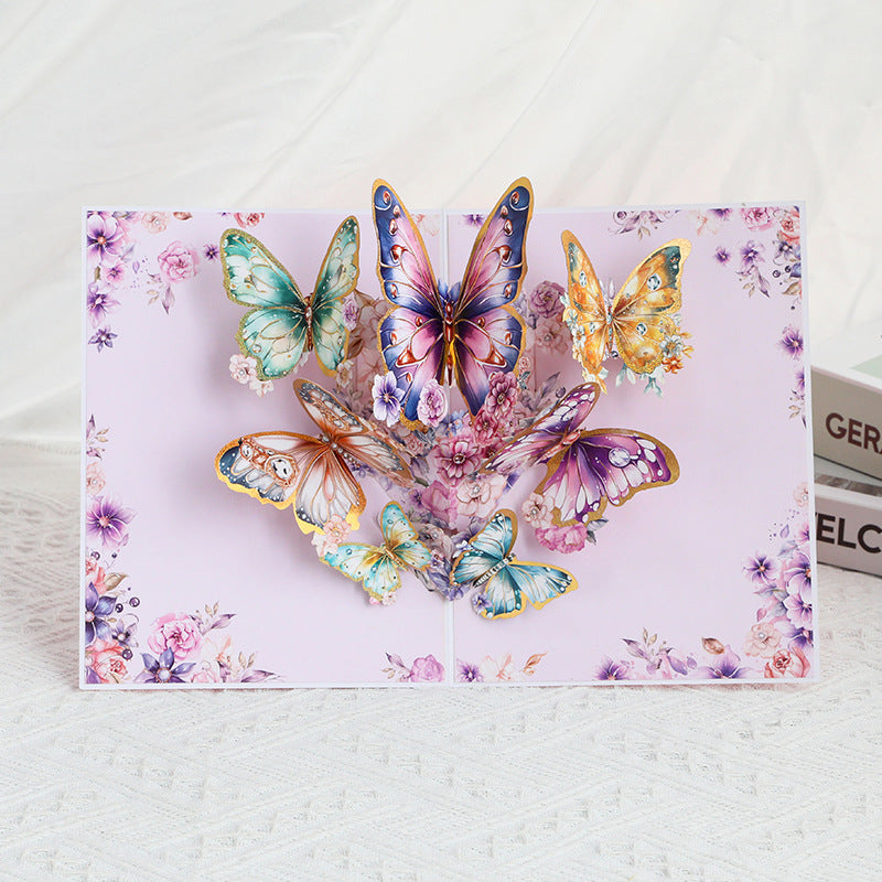 Valentines Day Butterfly Greeting Card Foil Embossed Gift