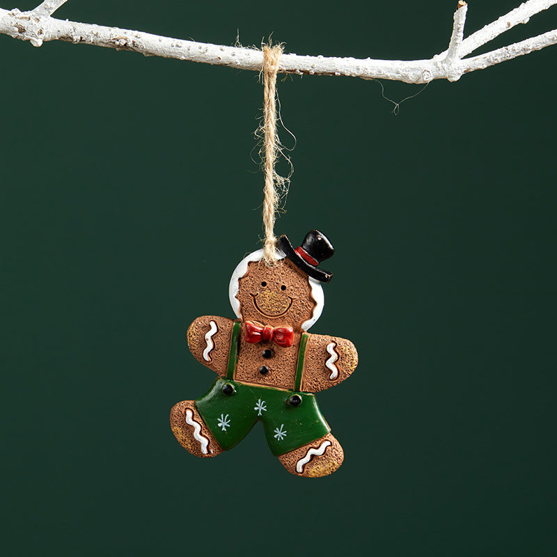 Resin Gingerbread Christmas Ornament Holiday Tree Hanging Decor