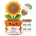 Crochet Sunflower Pot Plush Gift Positive Decor Toy