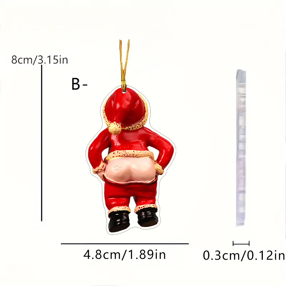 Acrylic Christmas Santa Hanging Ornament Car Charm