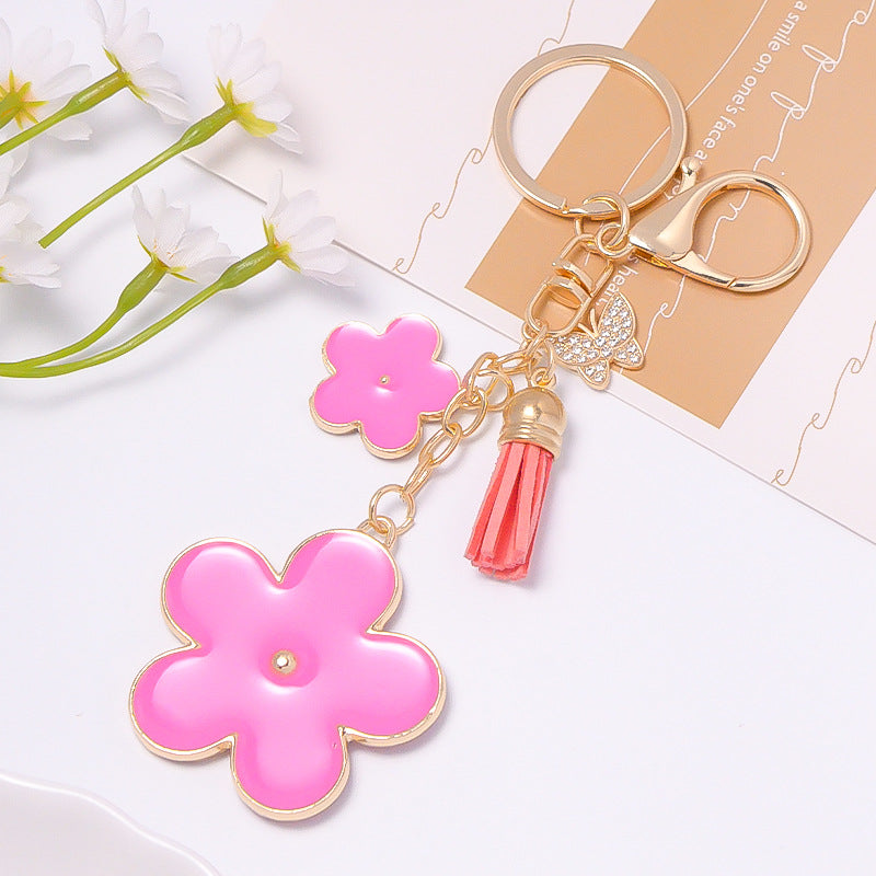 Butterfly Tassel Rhinestone Keychain Bag Charm Gift