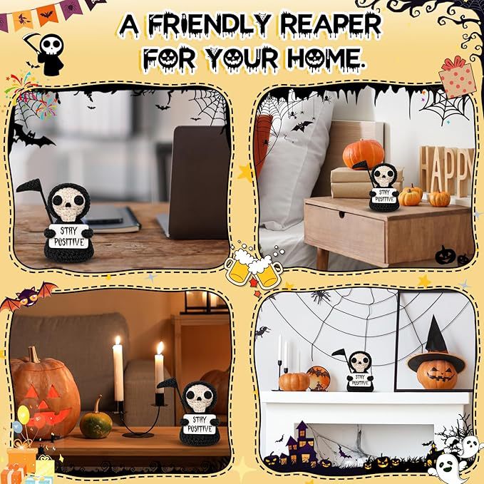 Handmade Crochet Grim Reaper Plush Halloween Gift