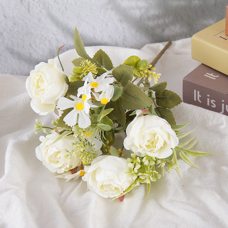 Faux Rose Bouquet Artificial Flower Bunch Home Decor