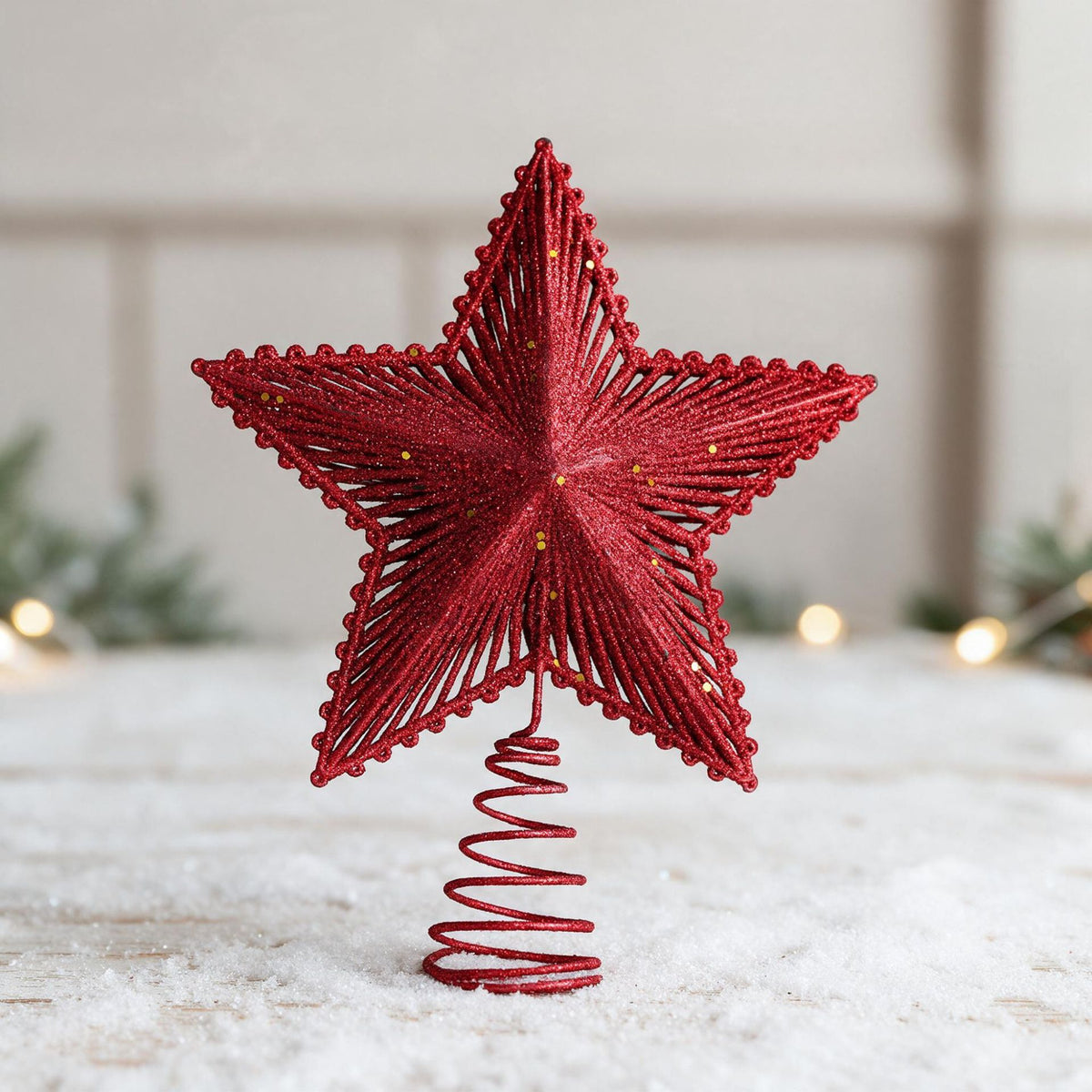 Metal Glitter Star Christmas Tree Topper Decoration