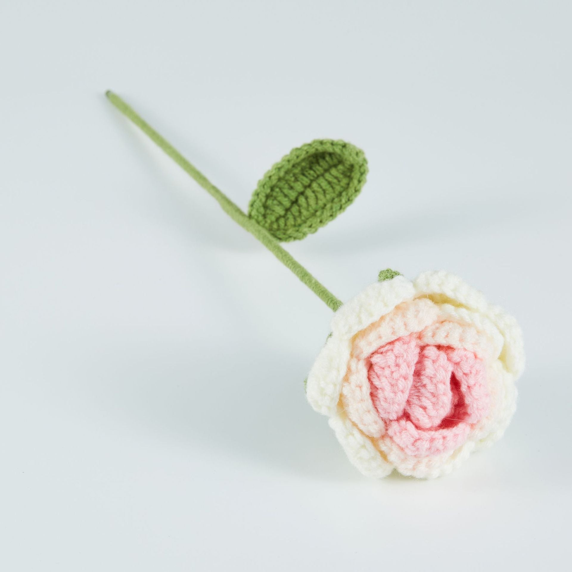 Valentine’s Day Crochet Flower Stem Cute Knitted Gift Decor