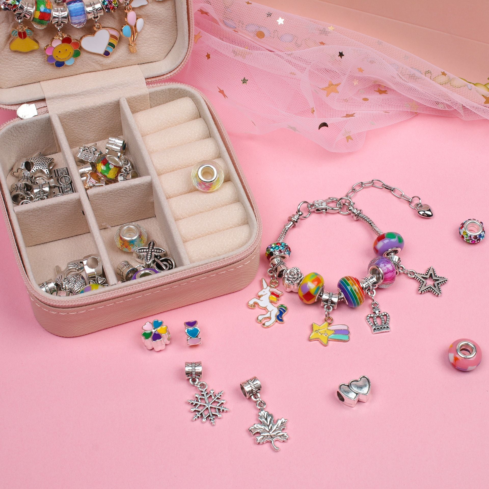 Girls DIY Charm Bracelet Jewelry Making Gift Set