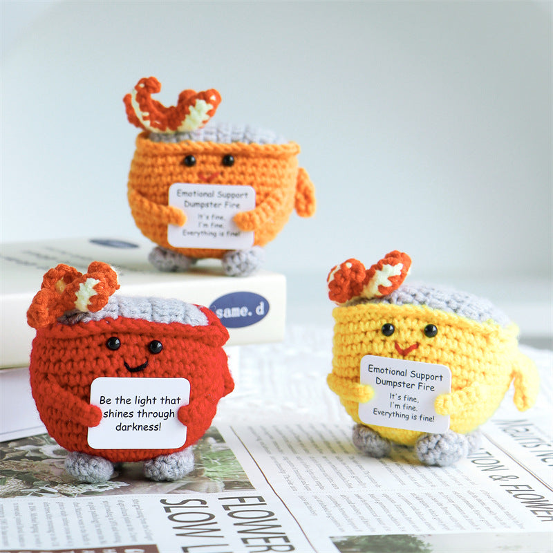 Crochet Mini Fire Extinguisher Plush Toy for Desk & Gifts