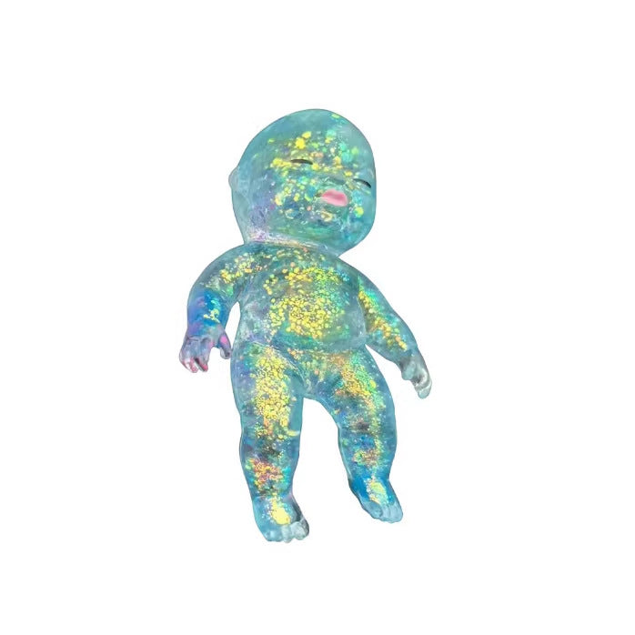 Glitter Jelly Doll Squishy Toy Soft Squeeze Stress Relief