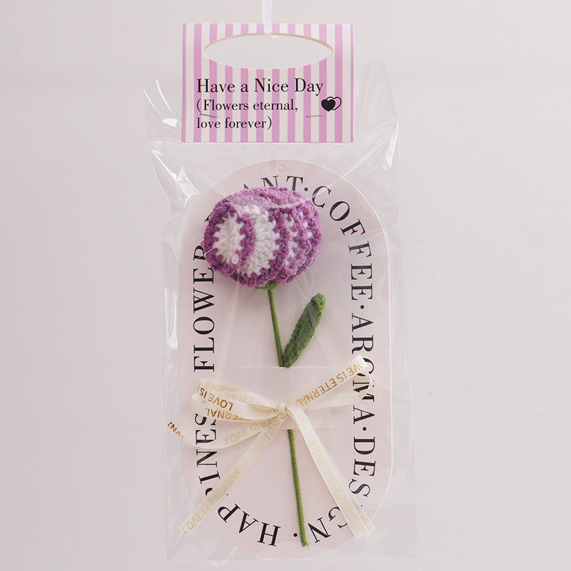 Handmade Carnation Crochet Flower Decorative Gift