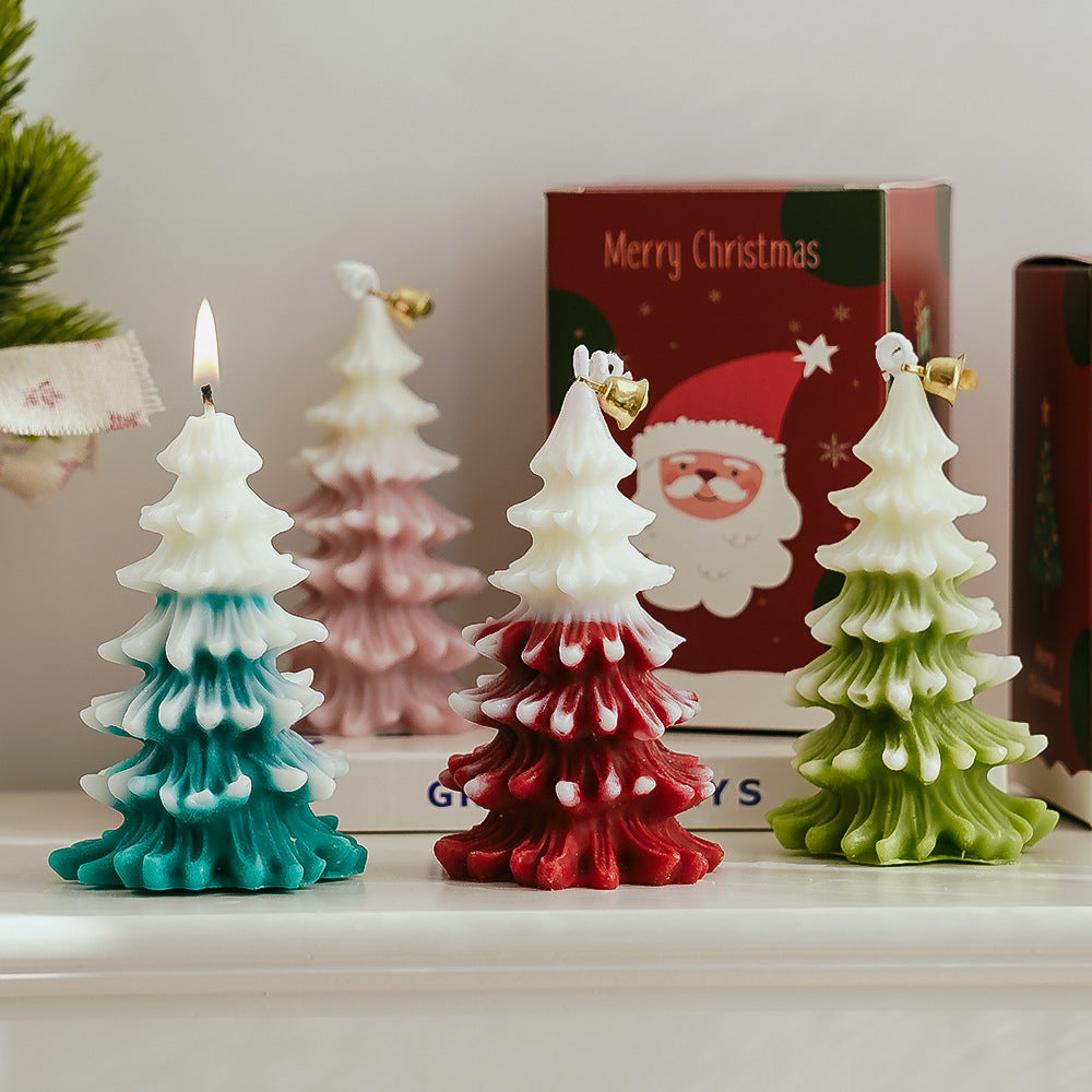 Christmas Tree Shaped Scented Candle Holiday Home Decor Gift